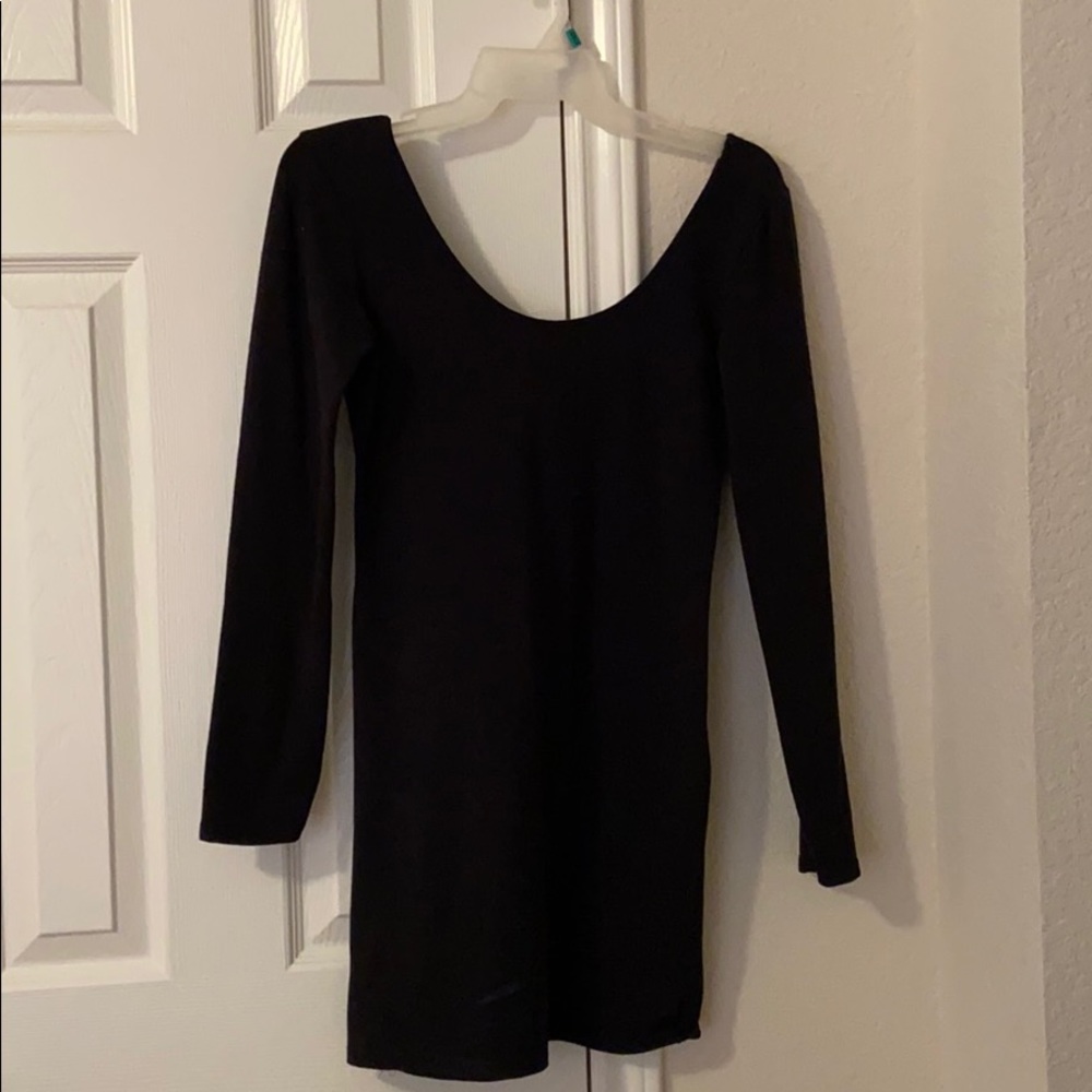 Black long sleeve mini dress